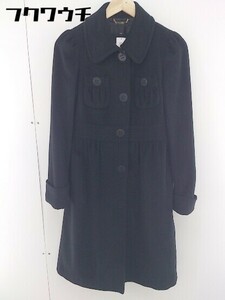 ■ FRAGILE フラジール アンゴラ混 長袖 コート サイズ 38 ブラック レディース
