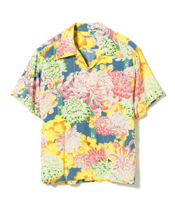 新品　SUN SURF　M　菊　SS38043　和柄　アロハシャツ　COVERED WITH CHRYSANTHEMUM　サンサーフ　Hawaiian shirt　花　海　波　虎　富士山