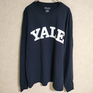 Champion YALE イエール プリント ロンT 長袖Ｔシャツ カットソー ロンＴ ネイビー チャンピオン 4-0513M F96315