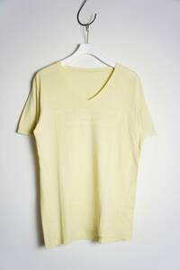 正規 DELAY by Win & Sons ディレイ ウィンアンドサンズ Vネック 半袖 Tシャツ カットソー DW18-T-001 薄黄 サイズ3 本物 801O