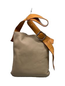 Hender Scheme◆one side belt bag/ショルダーバッグ/レザー/BEG/無地