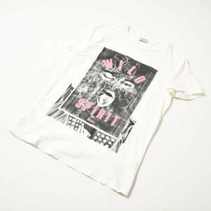 ★トルコ製 大判ビッグプリント ディーゼル DIESEL 半袖 WILD SPIRIT アート Tシャツ S ホワイト メンズ カットソー フォトプリント★