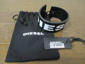 ☆DIESEL/ディーゼル☆未使用 レザーロゴブレスレット BLACK 本革