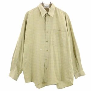 ダンヒル チェック柄 長袖 シャツ M カーキ系 Dunhill メンズ