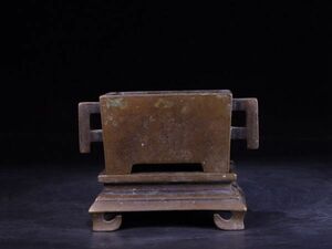 古びた蔵『明 琴書侶 古銅彫 馬槽香炉』極細工 置物 擺件 古賞物 古美術 中国古玩