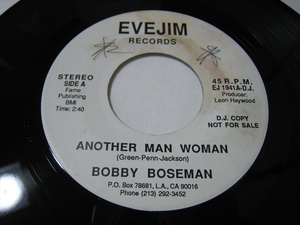 【7”】●白プロモ STEREO● BOBBY BOSEMAN / ANOTHER MAN