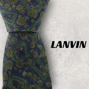 【5239】美品！LANVIN　ネクタイ　ブルー×グリーン系