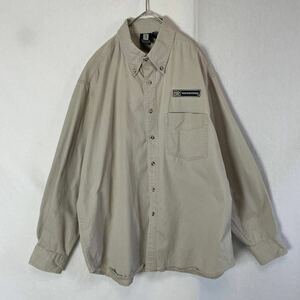 Hartwell 長袖ワークシャツ 古着　Lサイズ　ベージュ　ヴィンテージ WORKWEAR ボタンダウン