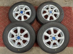 1円～★F7075■145/80R13 75S　4本価格　GOODYEAR Efficient Grip EG01　FEID　送料無料 夏 ’23年 8.5分山 13×4J +45 PCD100 ハブ径73㎜