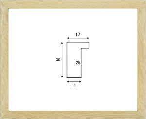 デッサン用額縁 木製フレーム 水彩額縁 オーク17 ＭＯ半切
