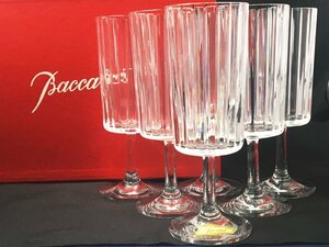 美品！希少 廃盤品 BACCARAT バカラ ハーモニー HARMONIE 6客セット ゴブレット クリスタル ワイングラス 口径約5.5cm×高さ18.2cm 箱付き