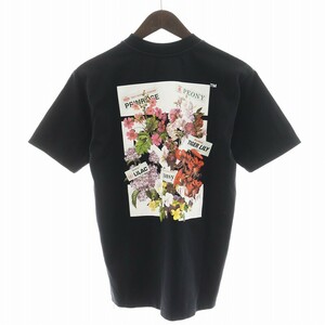 オフホワイト OFF WHITE Tシャツ カットソー 半袖 バックプリント フラワー 花 XS 黒 ブラック /AN7 メンズ