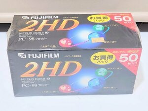 犬 未使用 保管品◆50枚入り フロッピーディスク◆【富士フィルム/FUJIFILM】MF2HDPC NK50 NEC PC-98 DOS8 MS-DOS 3.5インチ 黒 レトロ