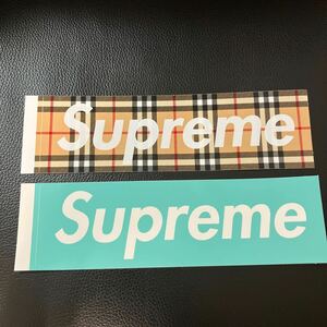 1円スタートsupreme box logo sticker ステッカー　2枚セット　バーバリー　ティファニー　Burberry Tiffany&Co