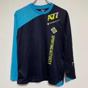 asics A77 アシックス メンズ 長袖Tシャツ Mサイズ ネイビー×ブルー トレーニング スポーツ ランニング ウォーキング ジム