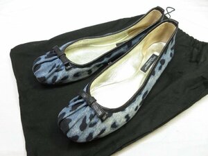 超美品 【ドルチェ＆ガッバーナ DOLCE&GABBANA】 パンプス フラットシューズ 靴 (レディース) size35.5 ライトブルー×ブラック ■30LZ4508