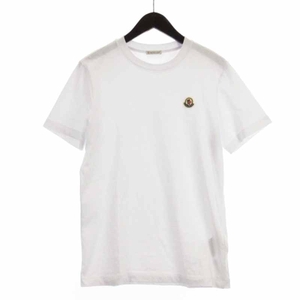 モンクレール MONCLER 24SS Tシャツ カットソー 半袖 ロゴ ワッペン コットン ホワイト XS メンズ