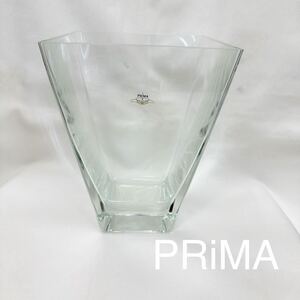 KK) 未使用品PRiMA プリマ ガラス レクトベース 花器 花瓶 フラワーベース クリア 正方形 花入 インテリア