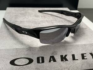 偏光★OAKLEYオークリー FLAK JACKET フラックジャケット 黒ブラック/POLARIZEDミラーレンズ USA製サングラス 釣りドライブ ケース付