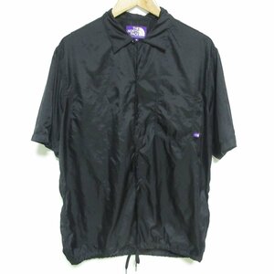 美品 THE NORTH FACE ノースフェイス パープルレーベル Nylon Ripstop H/S Shirt 半袖 ナイロンシャツ NT3017N M ブラック ◆