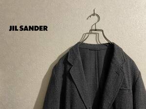 ◯ イタリア製 JIL SANDER ウィンドウペン チェック テーラード ジャケット / ジルサンダー フランネル アンコン グレー 44 Mens #Sirchive