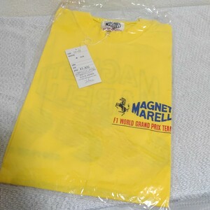 【タグ付き】②Tシャツ　ferrari フェラーリ ライセンス契約品 ロゴ 馬　黄色　 tシャツ 　タグ付き　未使用　0124-B5-SA1