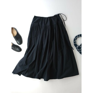 24SS THE ROW ザ・ロウ LEDDIE SKIRT コットン ロング スカート 黒 ブラック M