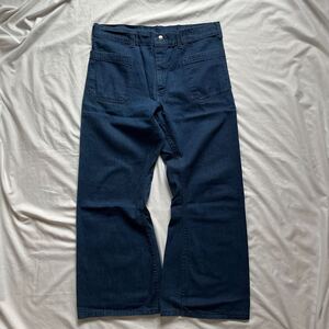 60s 70s セーラーパンツ　デニム　巻きパン　usnavy ビンテージ　navdungaree vintage 