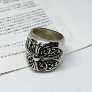 購入証明書付◆16号 CHROME HEARTS CLASSIC OVAL CROSS RING クロムハーツ クラシック オーバル クロス リング 