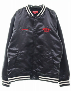 シュプリーム SUPREME 17SS RAP-A-LOT RECORDS SATIN CLUB JACKET BLACK XL ラップアロットレコード サテン クラブ ジャケット スタジャン2