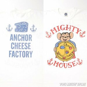 トイズマッコイ TOYS McCOY MIGHTY MOUSE TEE ANCHOR CHEESE FACTORY マイティ・マウス Tシャツ 日本製 MADE IN JAPAN オフホワイト