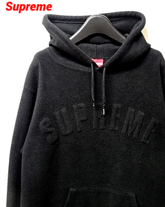 M【Supreme 18FW Arc Logo Polartec Hooded Sweatshirt Black シュプリーム アーチロゴ ポーラテック フーデッド スウェットシャツ 18AW】