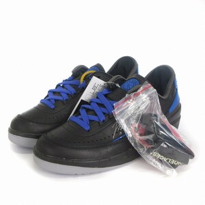 未使用品 ナイキ タグ付き Off-White Air Jordan 2 Low スニーカー ローカット DJ4375-004 黒 青 US6.5 24.5cm 靴 ■SM3