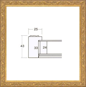 正方形の額縁 樹脂製フレーム アクリル仕様 8201 400角 （ 40角 ）サイズ アンティークゴールド