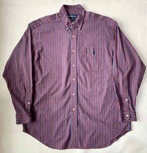 90s Ralph Lauren BIG SHIRT チェック ボタンダウン シャツ L ラルフローレン ビッグシャツ オーバーサイズ