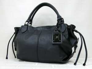 ◆超美品◆BURBERRY バーバリー◆ブルーレーベル◆内ノバチェック◆カーフ レザー 本革◆ハンド トート バッグ◆ブラック SV金具◆A7508