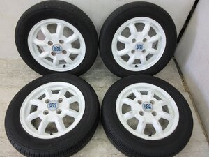 ダイハツ ミニライト/ホワイト 13インチｘ4.5J ET:+45 PCD:100 4H ヨコハマ/TOYO エコスES31/SD-K7 155/65R13 19年 21年