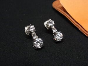 ■美品■ Folli Follie フォリフォリ ラインストーン ピアス アクセサリー レディース シルバー系 DE6570