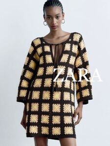 新品　ZARA クロシェニット　ワンピース クロシェ　S 230110