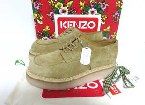 送料無料 定価10万 新品 KENZO PARIS Yama Derbies 41 ベージュ スエード ケンゾー ダービー シューズ 