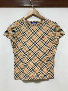 も1351 BURBERRY BLUE LABEL バーバリーブルーレーベル ノバチェック 半袖Tシャツ カットソー M レディース 