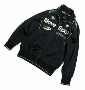 ■ DESCENTE Move Sport デサント ムーブスポーツ ■ ロゴ プリント ジャージ トラック ジャケット ブラック L