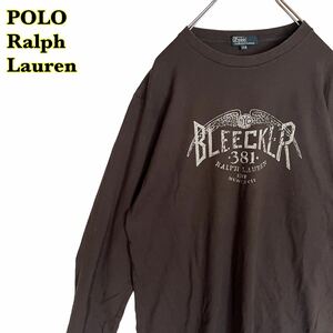 POLO Ralph Lauren ポロ　ラルフローレン　長袖Tシャツ　ロンT プリント　黒　メンズ　170cm 【AY1570】