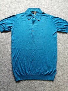 JOHN SMEDLEY ジョンスメドレー 30G シーアイランドコットン ニット ポロシャツ ターコイズブルー