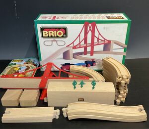 4090202 未使用 BRIO ブリオ 33138 木製橋レール車セット 知育玩具 木製玩具 木のおもちゃ 鉄道 ジオラマ デッドストック品