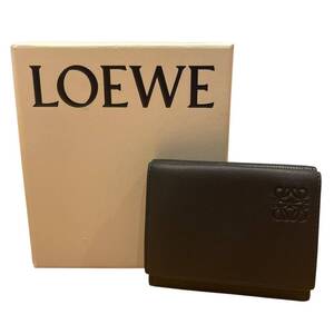 LOEWE ロエベ LOEWE ロエベ トライフォールド ウォレット アナグラム 三つ折り財布 ブラック系