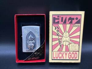 3412■　ZIPPO ジッポー オイルライター ビリケン ゴールドカラー 喫煙具 喫煙グッズ 箱付き