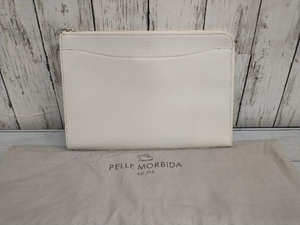 PELLE MORBIDA 日本製／PMO-ST007C／牛革 セカンドバッグ(持ち手なしバッグ) ペッレモルビダ ホワイト