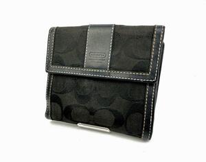 コーチ∞二つ折り財布∞COACH∞シグネチャー∞キャンバス∞Wホック∞レザー∞ブラック∞黒∞ウォレット∞メンズ∞レディース∞ウィメンズ