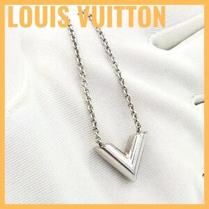 LOUIS VUITTON ルイヴィトン ネックレス エセンシャルV シルバー アクセサリー M63197 Vシグネチャー LVサークルチャーム